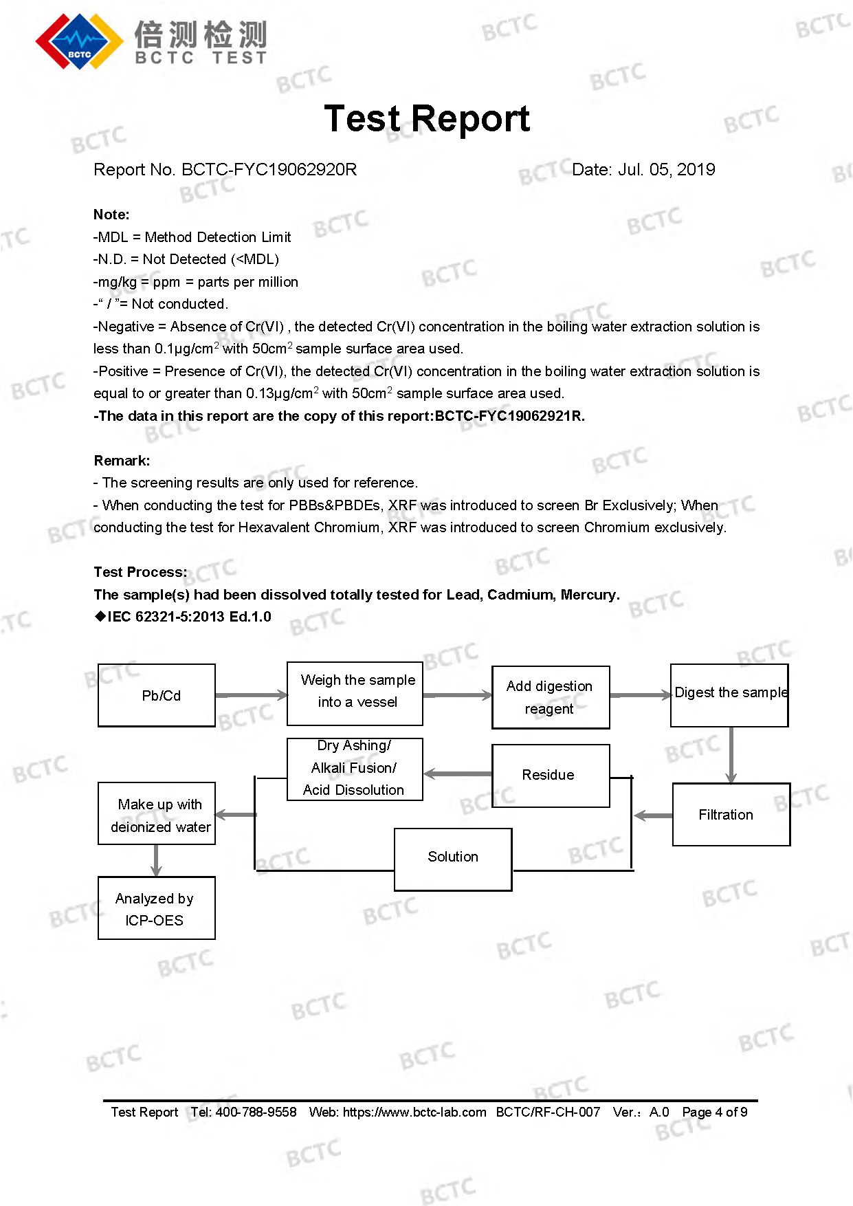 Tri-Oxy COMPLETE ROHS Test Report Page 4