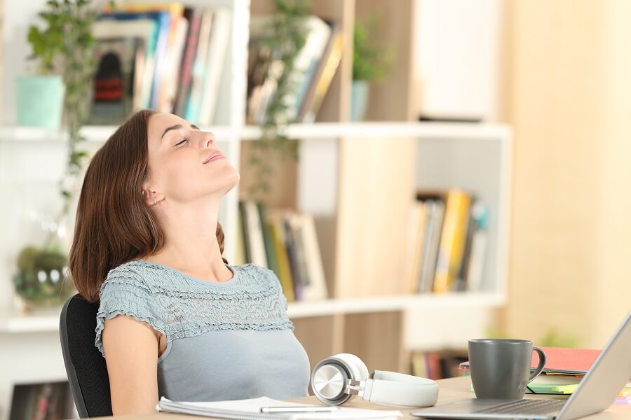 Woman Relaxed and Breathing Easy