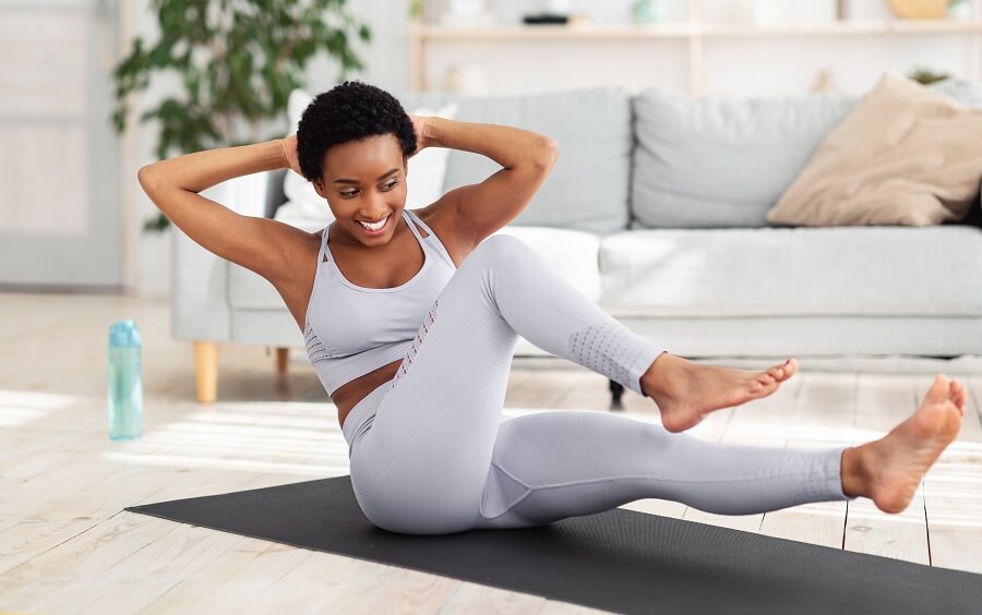 Woman Works Out Inside