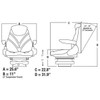 Caterpillar Skid Steer Loader Seat F20 Series, Low Pro Air Suspension  Brown Checkered Cloth