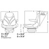 Ariens/Gravely Tractor Seat F20 Series F20M5145 Low Pro Air Suspension, Gray Vinyl