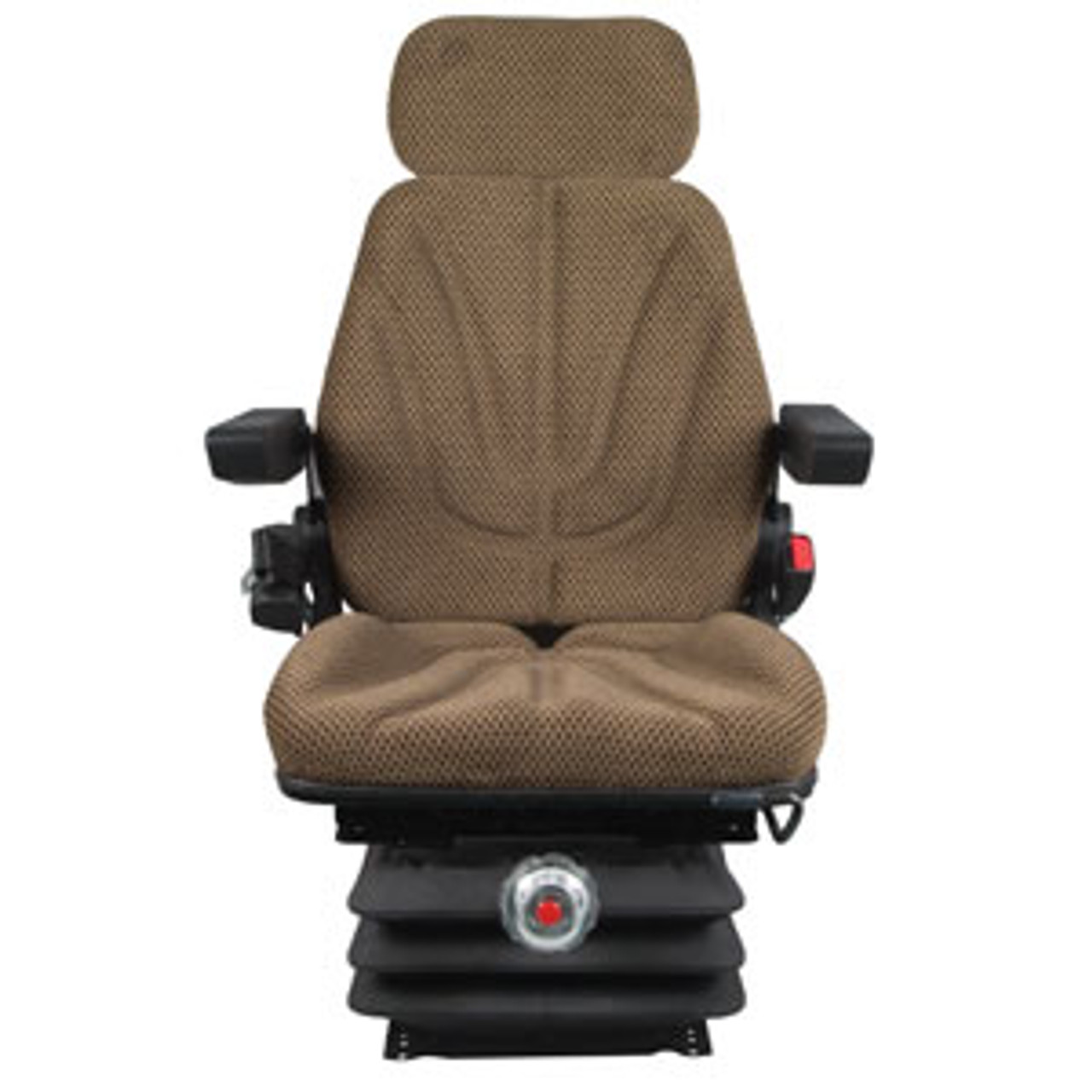 Brown Cloth Seat 6112 with multi angle adjustable back rest, fold up arm rests and adjustable head rest. Mechanical lumbar support. Brown Cloth Seat 6112 with multi angle adjustable back rest, fold up arm rests and adjustable head rest. Mechanical lumbar support.