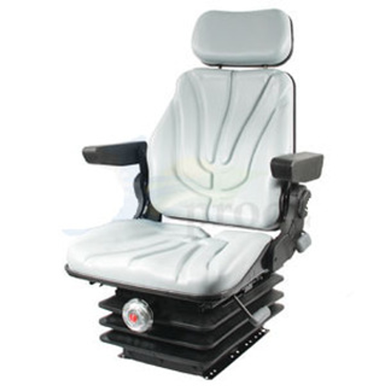 Deutz Tractor Seat A-F10M230 F10 Series, Mechanical Suspension / Armrest / Headrest / Gray Vinyl