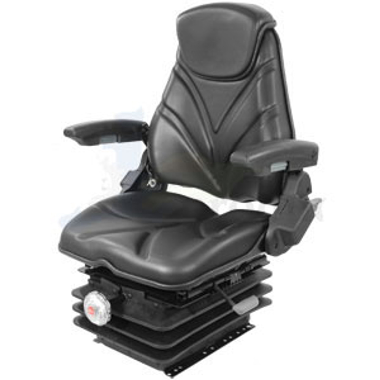 Komatsu Tractor Seat A-F20M205 F20 Series, Mechanical Suspension / Armrest / Headrest / Black Vinyl