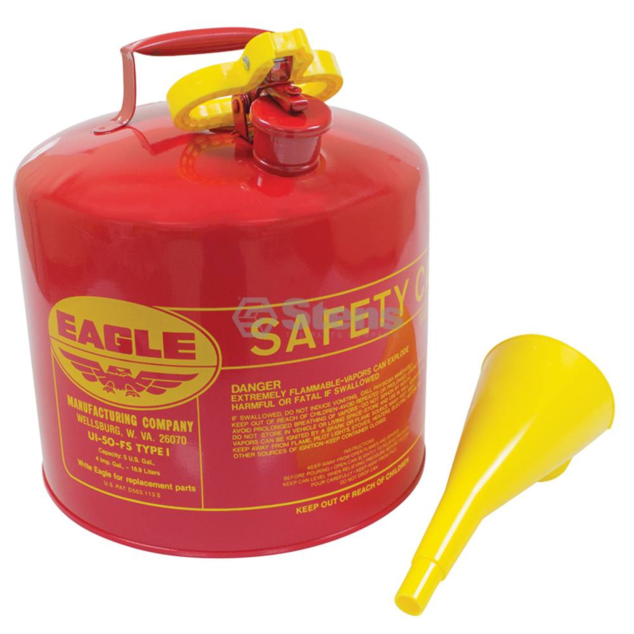 Metal Safety Fuel Can / Eagle 5 Gallon With Funnel