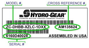 Hydro Gear - How To Identify Your Product Number