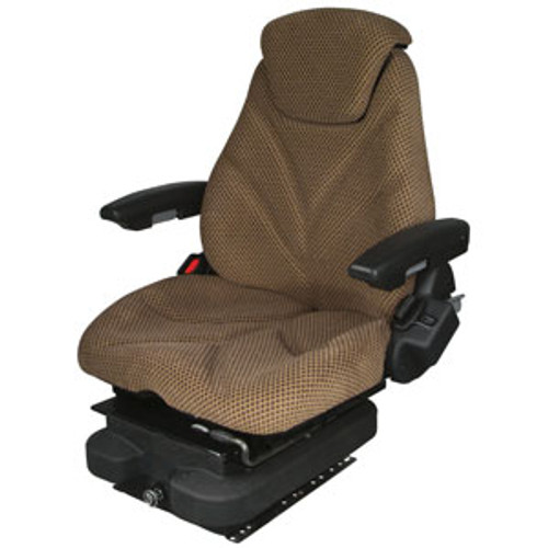 Bobcat Skid Steer Loader Seat F20 Series, Low Pro Air Suspension  Brown Checkered Cloth