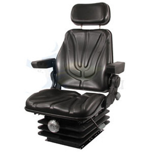 Gleaner Tractor Seat A-F10M200 F10 Series, Mechanical Suspension / Armrest / Headrest / Black Vinyl