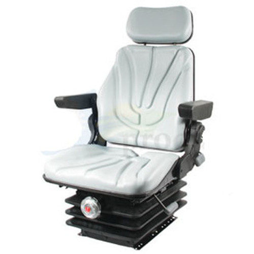 Challenger Tractor Seat A-F10M230 F10 Series, Mechanical Suspension / Armrest / Headrest / Gray Vinyl