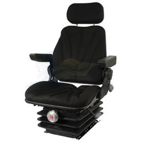 Kubota Tractor Seat A-F10M240 F10 Series, Mechanical Suspension / Armrest / Headrest / Black Cloth