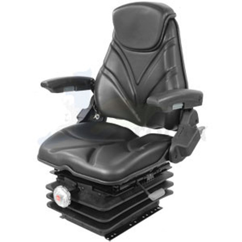Fiat Tractor Seat A-F20M205 F20 Series, Mechanical Suspension / Armrest / Headrest / Black Vinyl