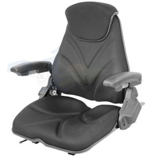 Scag Riding Mower Seat A-F20ST145  F20 Series, Slide Track / Arm Rest / Head Rest / Black Cloth