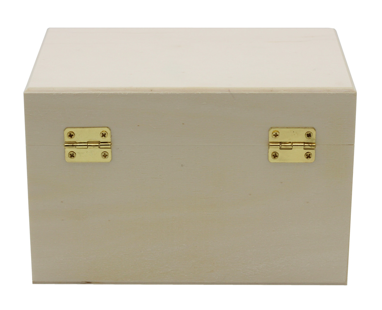 Unfinished Wooden Recipe Box with Hinged Lid and Front Clasp 6.75"x4