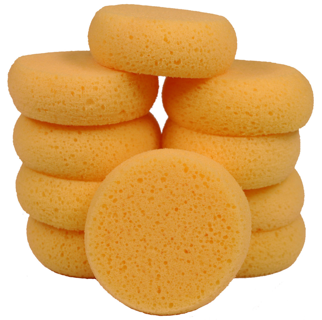 3-1/2 Inch Round Synthetic Silk Sponges for Painting, Crafts, Ceramics,  Household Use & More! Pack of 10 Sponges