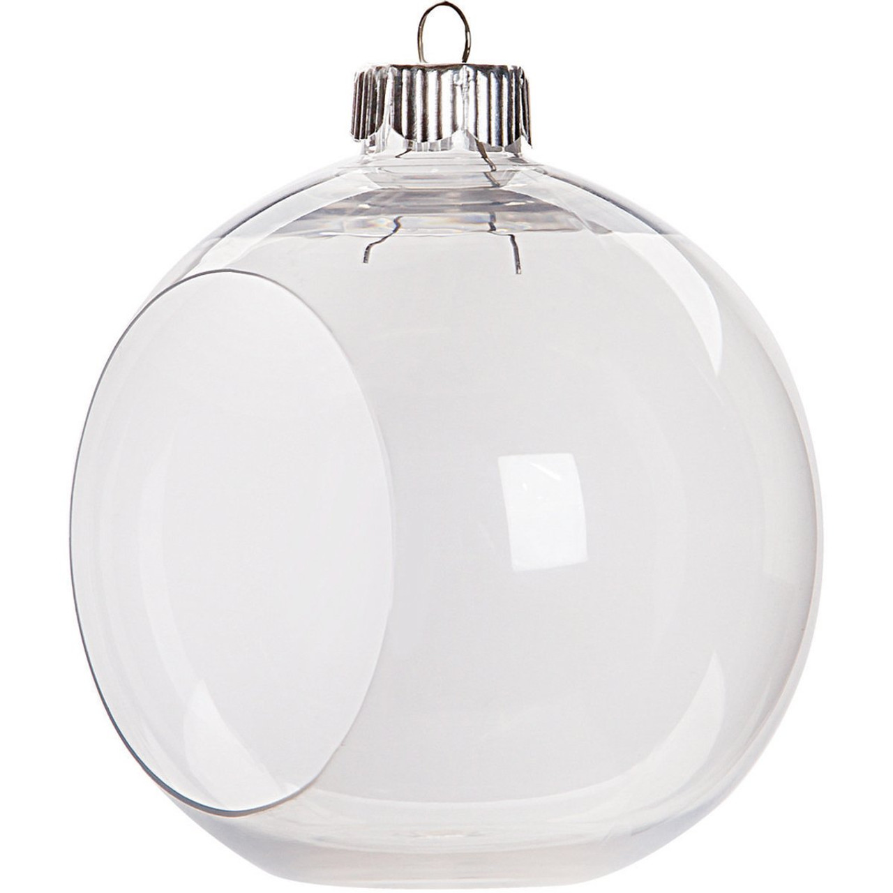 Clear Plastic Ornament Balls, Open Front with Flat Bottom, Great for  Terrariums, 3.25 Inch (83 mm), Box of 12 Pieces - Wholesale Craft Outlet