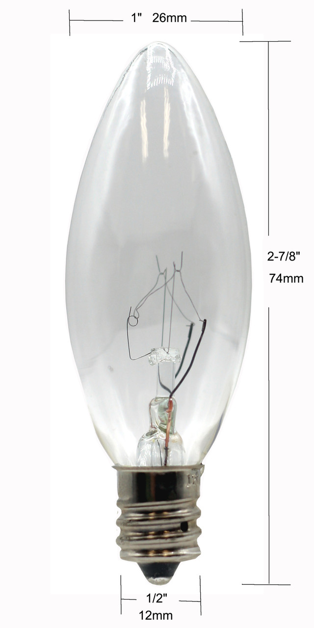 Light Bulbs for Electric Candles, Chandeliers & More 7 Watt, 120 volt