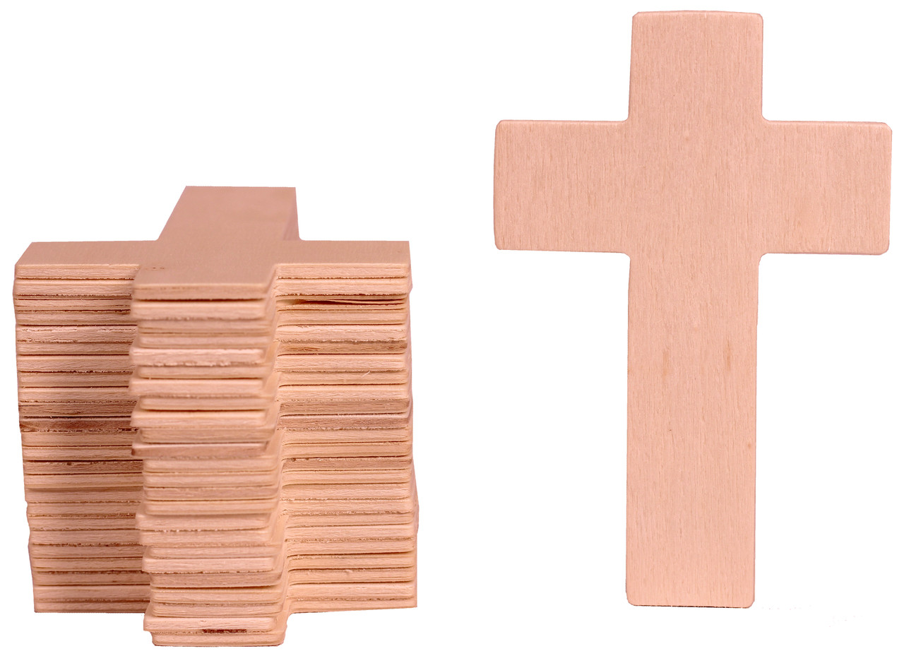 100 Pack Unfinished Wood Cross Shape Cutout Slices, 4.25 x 2.75 Inch for  Wooden Craft DIY Projects, Sunday School, Church, Home Decoration -  Wholesale Craft Outlet