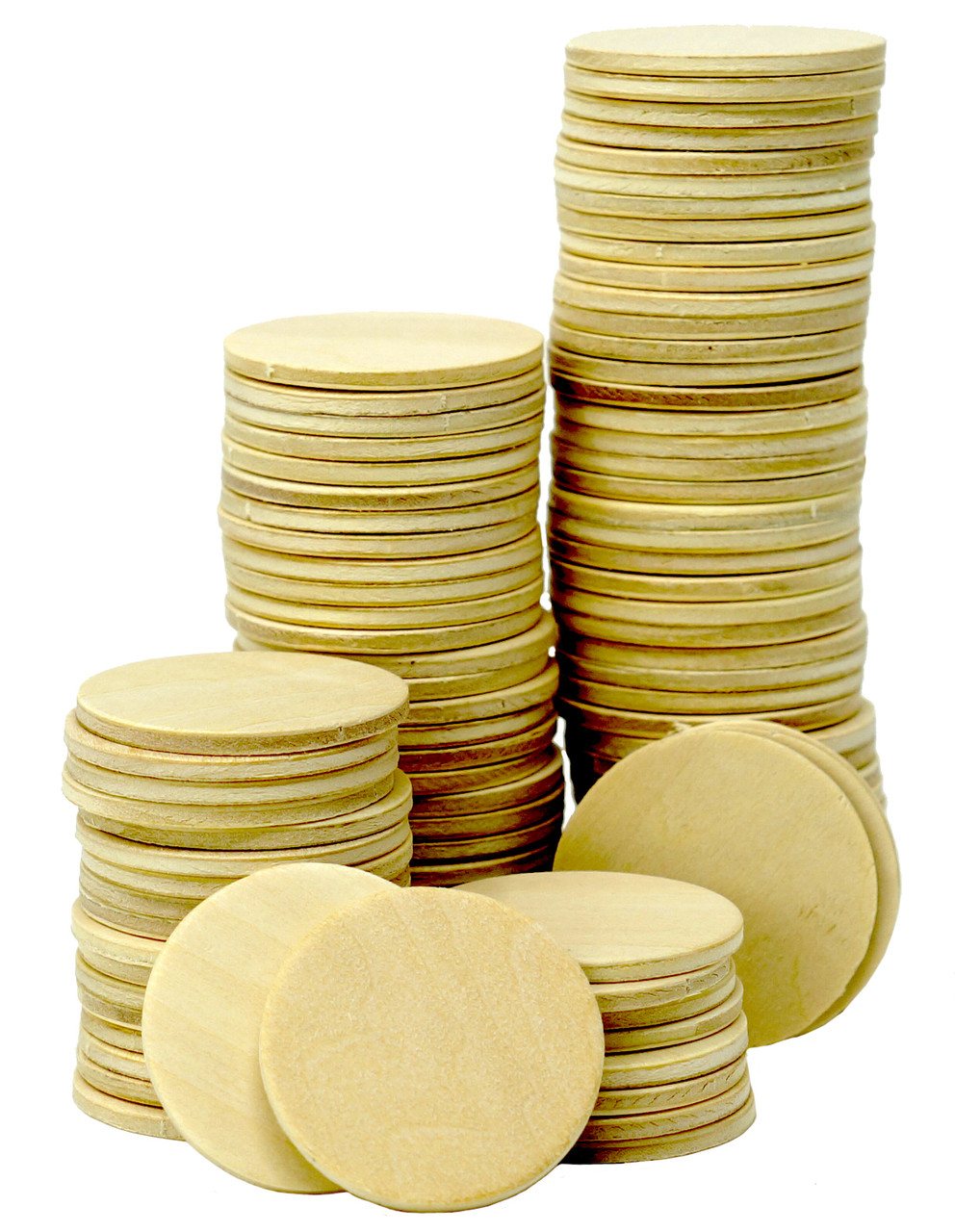 100 Pack of 1.5 Inch Round Wood Cutout Circles Chips for Arts & Crafts  Projects, Board Game Pieces, Wooden Nickels, Ornaments and DIY Crafts -  Wholesale Craft Outlet