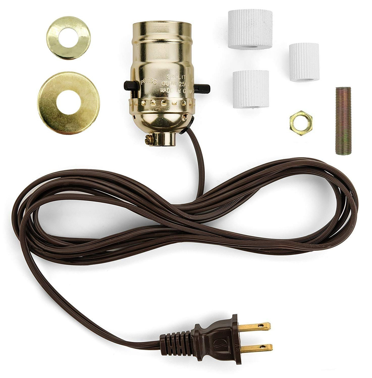 Brass DIY Make-a-Lamp Bottle Adaptor Kit