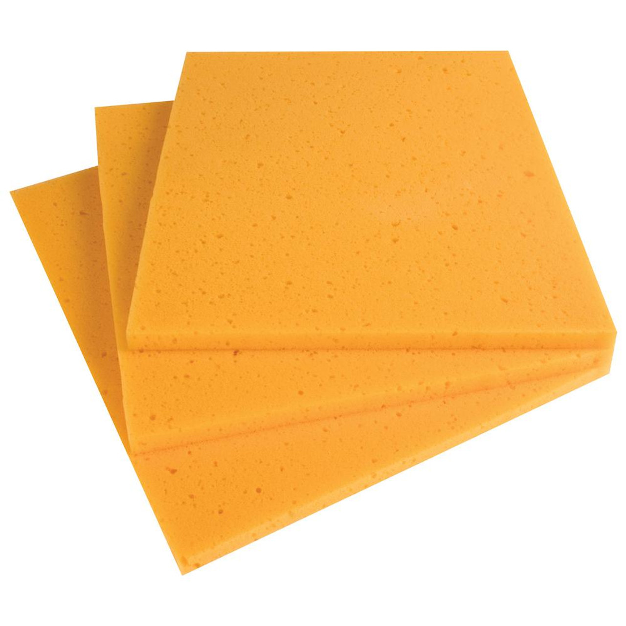 Pack of 3 Synthetic Silk Sponge Sheets -Big 12 x 10 x 1/2 Inch Size for  Painting, Arts & Crafts, Ceramics & Pottery, Stamping, Household Use & More!