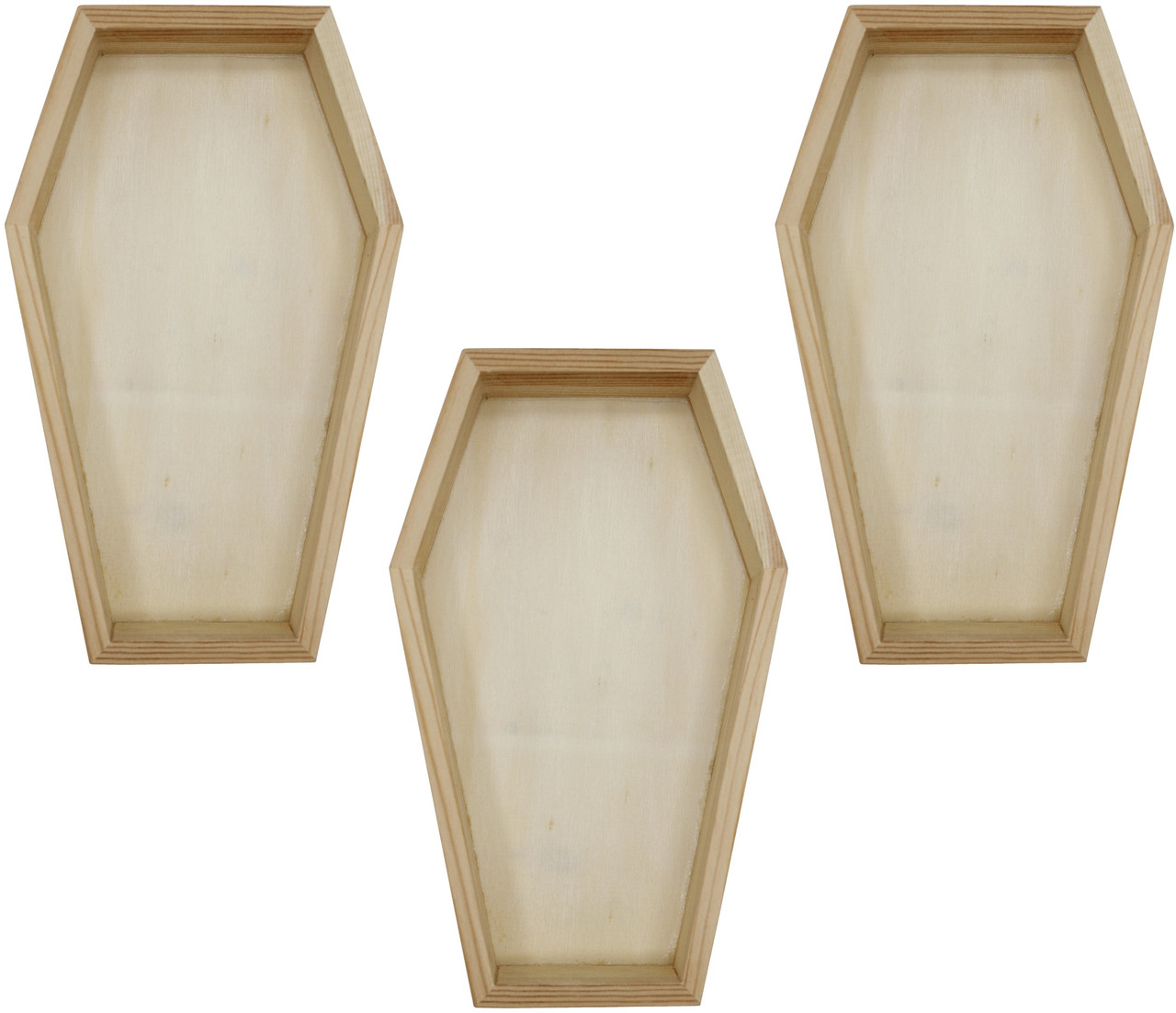 3 Pack of Unfinished Wood Coffin Trays – 8 Inch Coffin Shaped Serving Tray  Box, Ready to Paint, Great for Candy, Keys, Candles - Perfect Halloween  Craft for Kids - Wholesale Craft Outlet