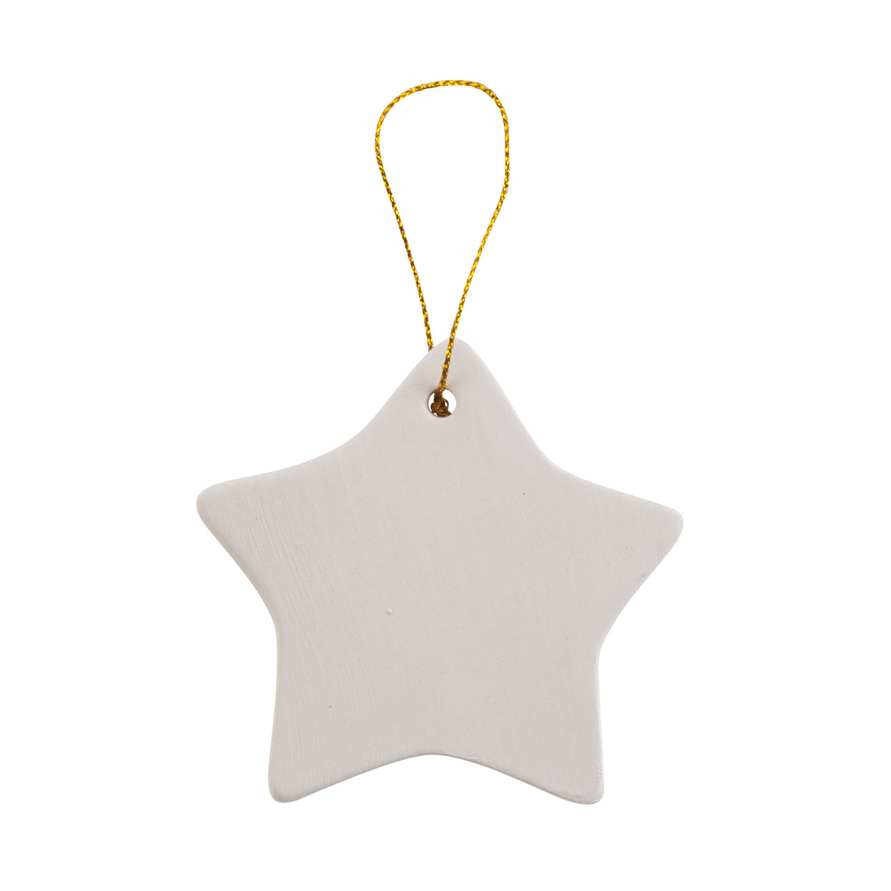 Ready to Paint DIY Ceramic Bisque Star Shaped Ornaments with Hanger for