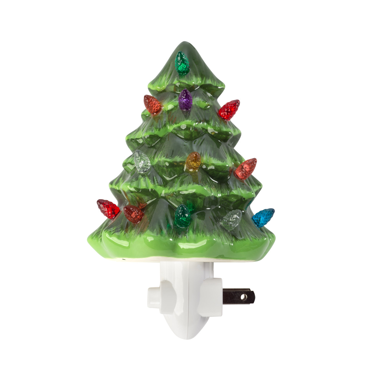 Christmas Tree Night Light Plug in Ceramic Vintage Night Light with