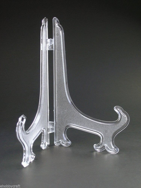 6.5" Clear Frost Plastic Plate Display Easel Stand Holders -Wholesale Case of 576 Pieces