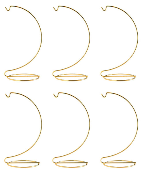 Ornament Display Stand Hanger Holder 8 Inch Tall Gold - Pack of 6 Stands