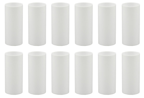 Creative Hobbies 2 Inch Tall White Plastic Candle Covers Sleeves Chandelier Socket Covers - Pack of 12 - Slip Over E12 Candelabra Base Sockets 