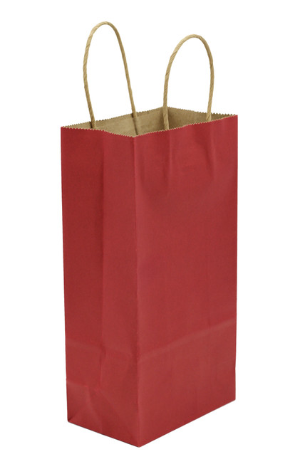 Small Paper Gift Handle Bags, 5.25 x 3 x 8.5 Size, Deep Red, 24 Piece -  Wholesale Craft Outlet