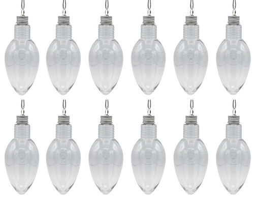 clear glass light bulb shaped ornaments