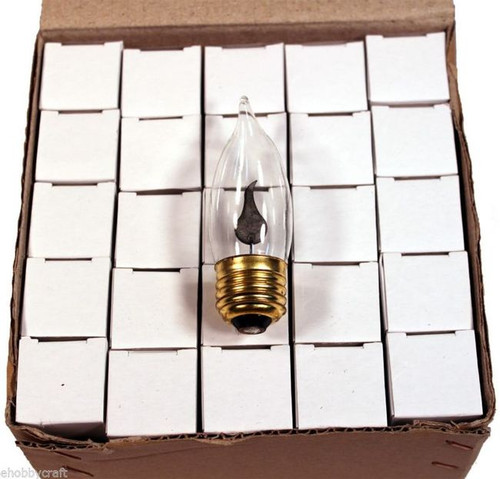 Creative Hobbies A101 ちらつき炎電球 - 3ワット 130ボルト E12 燭台ベース 炎型 ニッケルメッキベース - 揺らめくオレンジ色の輝きで踊る - 10個の電球入り シャンデリア LEDフィラメント電球シャンデリア球25W形炎