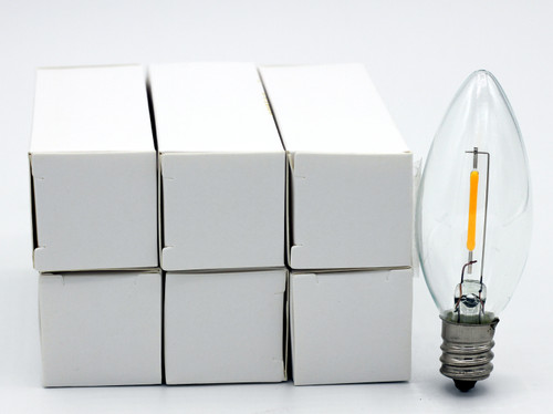 6 Pack Led Replacement Light Bulbs For Electric Candle Lamps Window Candles Chandeliers 7 Watt Equivalent Candelabra Clear Steady Burning 120v 7w Bulb Wholesale Craft Outlet