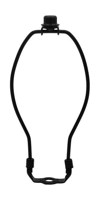 8 Inch Lamp Harp, Finial and Harp Base Set, Black Finish