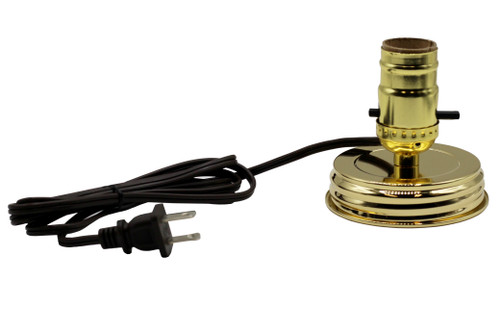 WIde Mouth Mason Jar Lamp Conversion Kit Gold Finish, Pre-Wired! 