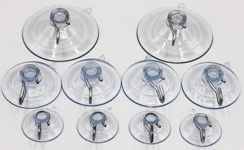 10, Large, 1-1/2 In. Diameter, Suction Cups With Metal Hooks, Sun Catcher  Hangers, Panel Hangers, Window Suction Cups, Plastic Hangers 