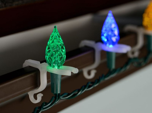 100 Pack Original Shingle Tab Light Clips For C7 C9 Christmas Lights, Christmas Light Plastic Clips With Leaf Guard For Roof And Gutter, Shingle Clips Outdoor