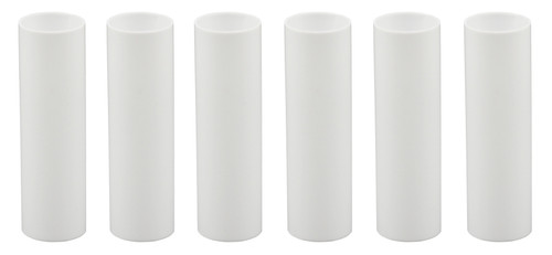 Set of 6, 3 Inch Tall White Plastic Candle Covers Sleeves Chandelier Socket Covers ~Candelabra Base