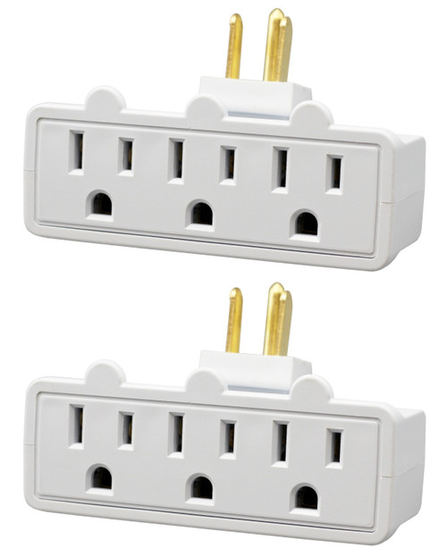 3 Outlet Grounded Swivel Wall Tap Splitter with 180° Rotating Plug, 1 to 3 Outlet Adapter | 2 Pack 3 Outlet Grounded Swivel Wall Tap Splitter with 180° Rotating Plug, 1 to 3 Outlet Adapter | 2 Pack