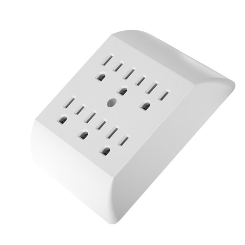 at Home 6-Outlet Ground 2 x 7.5 x 4.5 Wall Adapter 56271