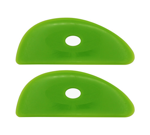 2 Pack of Medium Firm Silicone Pottery Rib | Ceramic Sculpting Tool for Smooth Finishing and Removing Finger Marks - Essential Tool for Potters (Shape 4) 