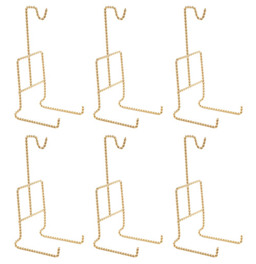 Tea Cup and Saucer Display Stand - Twist Wire Holder Rack for China, Coffee Mugs, and Collectibles | 6 Pack