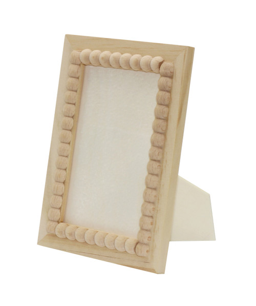 Unfinished Wooden Beaded Picture Frame | Paint or Decorate – Fits 4″ × 6″ Photos, Boho Farmhouse Display for Tabletop or Wall | 2 Pack