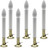  Electric Window Candle Lamp with Brass Plated Base, Dusk to Dawn Sensor Turns Candle on in Dark and Off in Light, Ready to Use! | 6 Pack