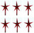 6 Pack Red Stars Ceramic Christmas Tree Lights Plastic Light Decorations - Replacement Parts Christmas Tree Ornaments