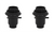 Black Phenolic Push Thru Socket with Uno Ring, 1/8 IP Thread Cap (2 Pack)