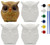 4 Pack of Ready to Paint Ceramic Bisque Owl Shape Figurines - Includes Paint, Brushes and How to Guide | Owl