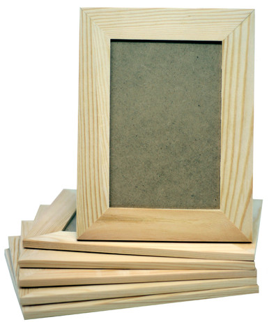 6 Pack Unfinished Wood Picture Frames, Holds 4 x 6 Inch Picture