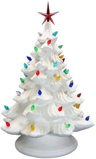 Ceramic Bisque - Ready to Paint - Large Christmas Tree & Base - Light Up! -  Electrical Cord, Bulb, Multi-colored Twists, & Star Included. - Wholesale  Craft Outlet